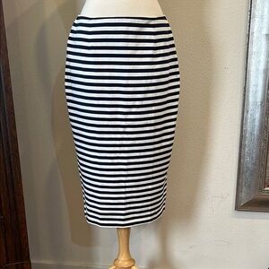 Striped Black and White Pencil Skirt